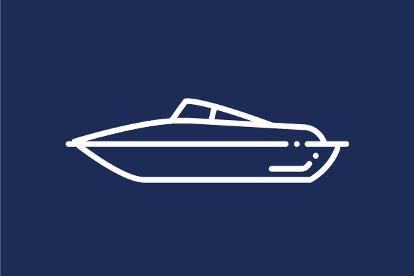 Line drawing of a boat.