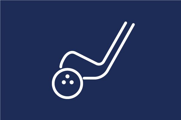graphic drawing of a golf club and ball