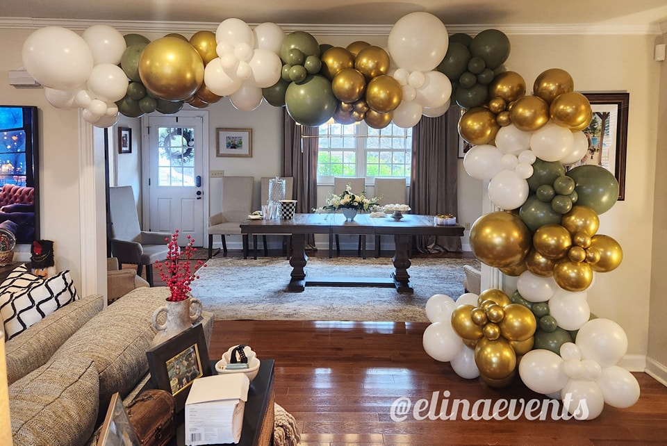 home living room decorated with balloons